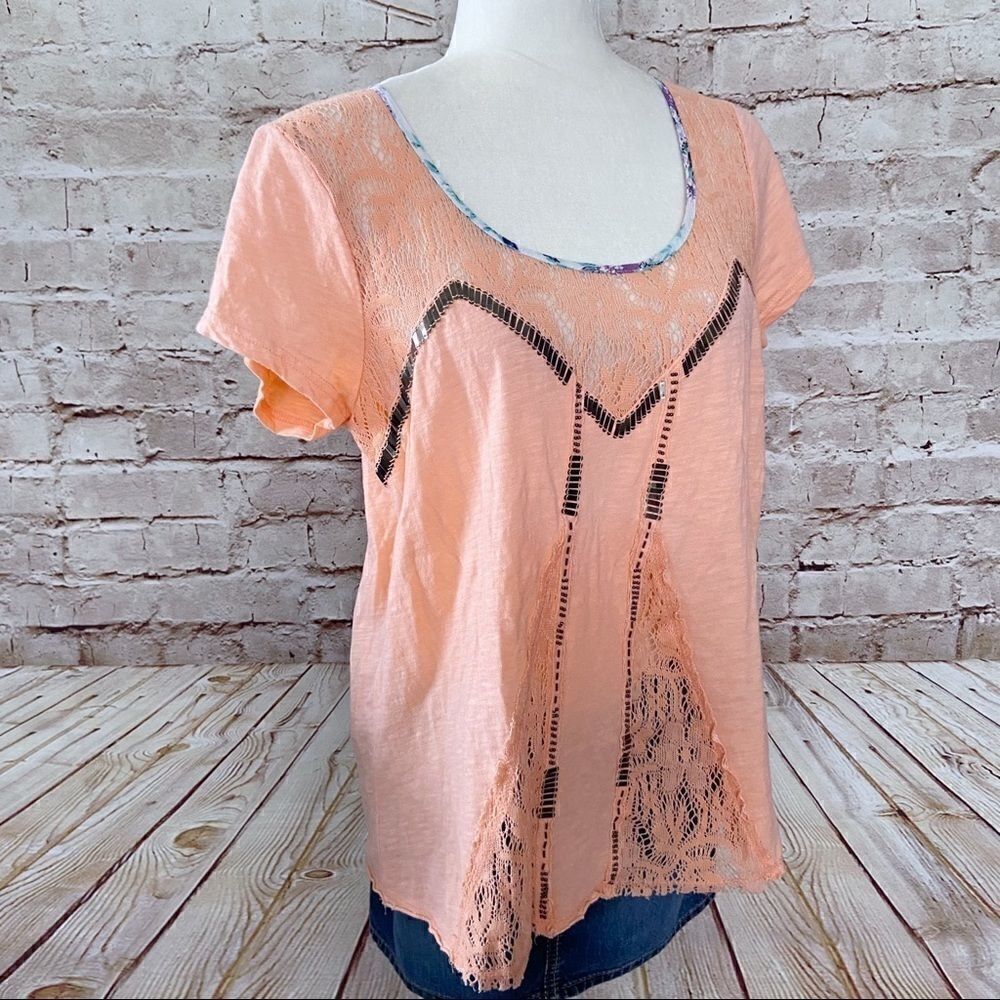 BKE Gimmicks lace embellished t shirt